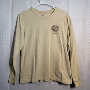 Vans Womens Long Sleeve T Shirt Sun Moon Graphic Beige Off The Wall Size S